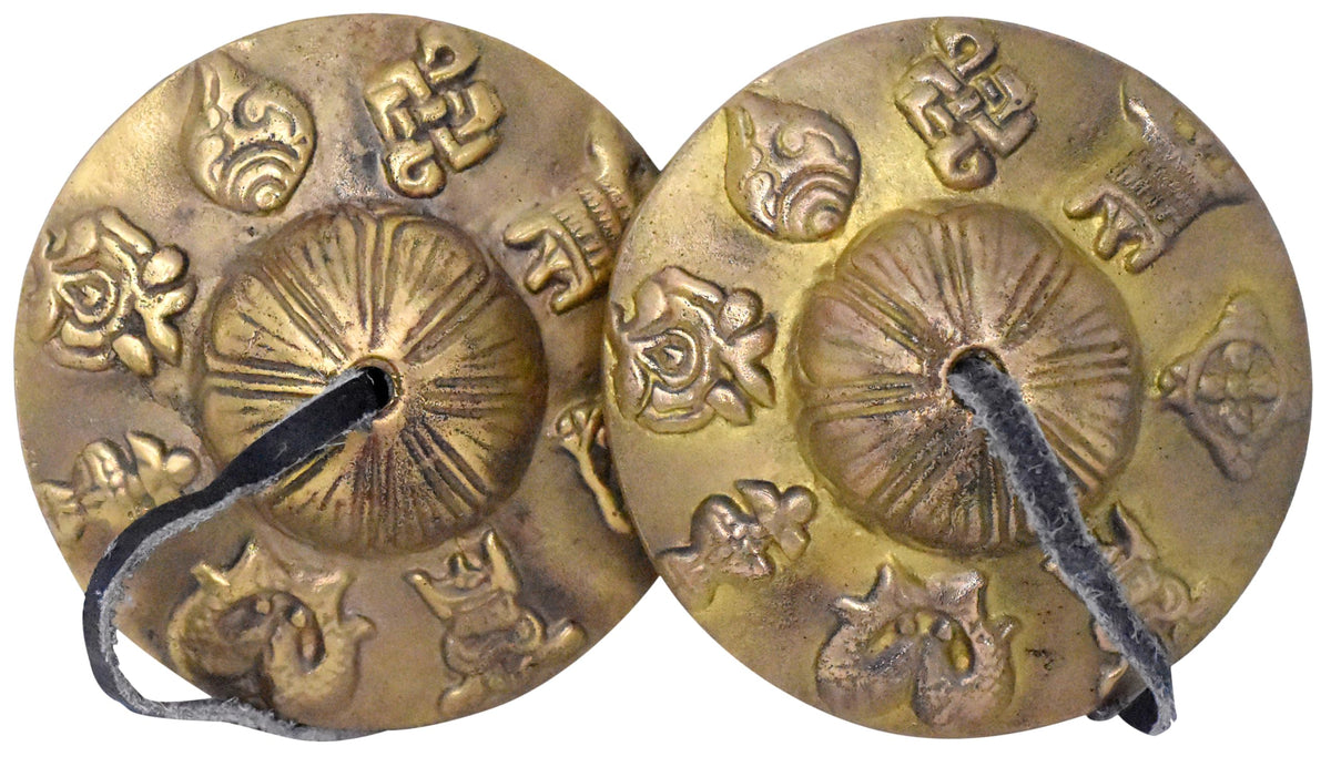 2.75" Buddhist Sign Tibetan Tingsha Bell Meditation Yoga Chime (Buddhist Signs / 2.75 Inches)