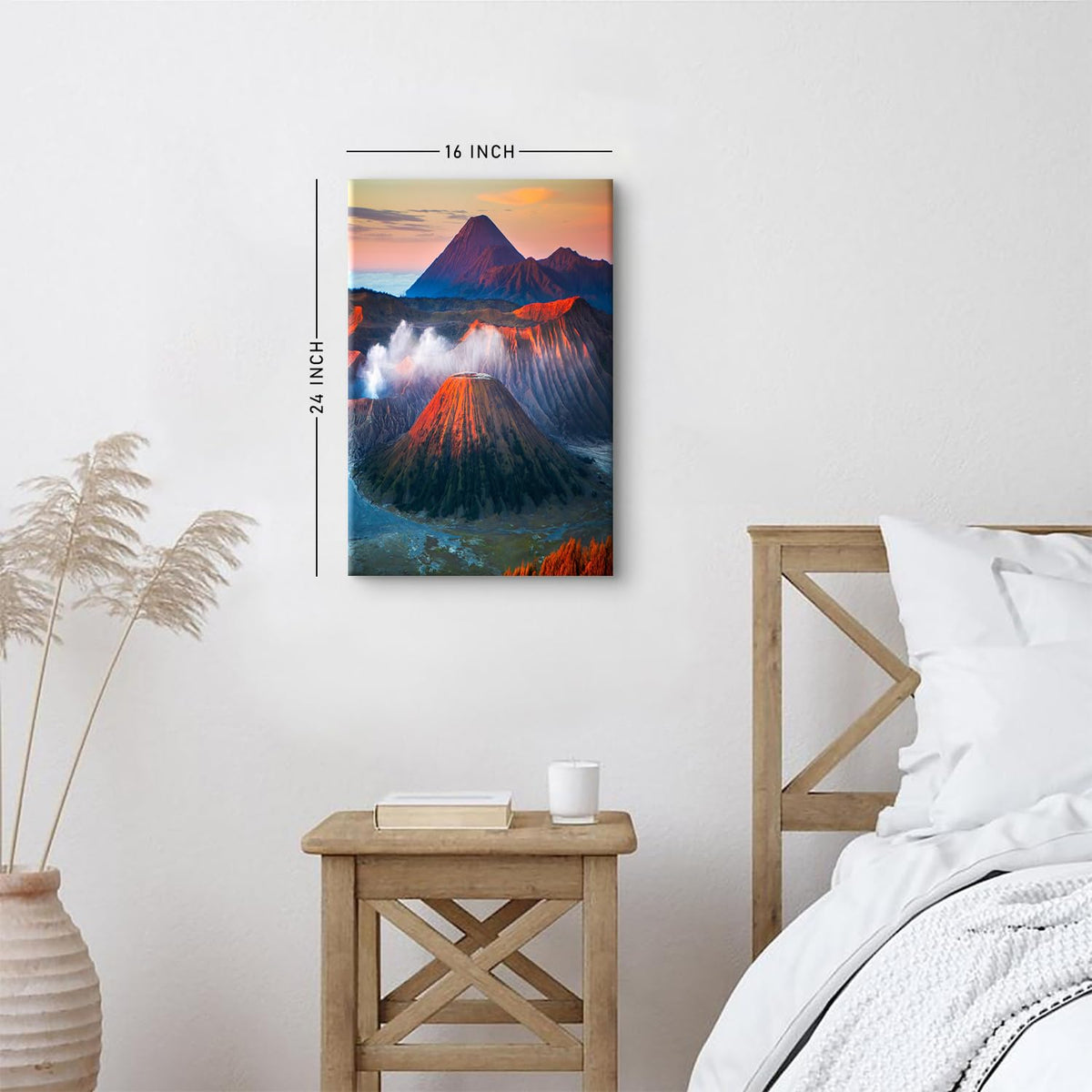 Nature Landscape Wall Art Hawaii Volcanoes National Park Pictures Volcano Mountain Painting Poster Neutral Natural Scenery Canvas Prints Travel Aesthetic Canvas Artwork for Home Decorations 16x24" (24"L x 16"W / Volcano)
