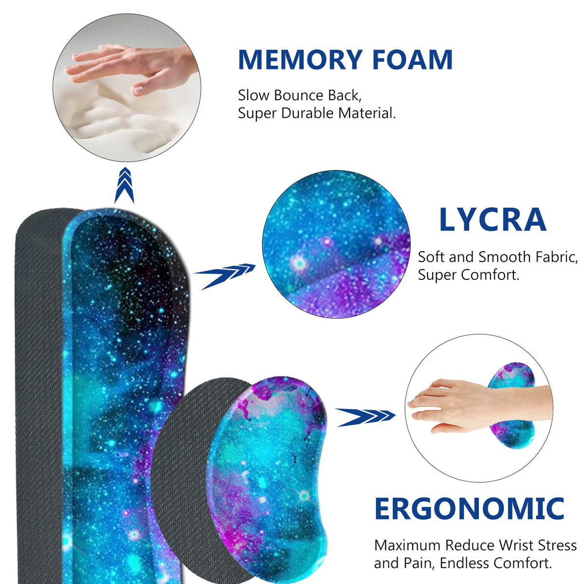 Large Gaming Mouse Pad Set (Galaxy Nebula Universe)