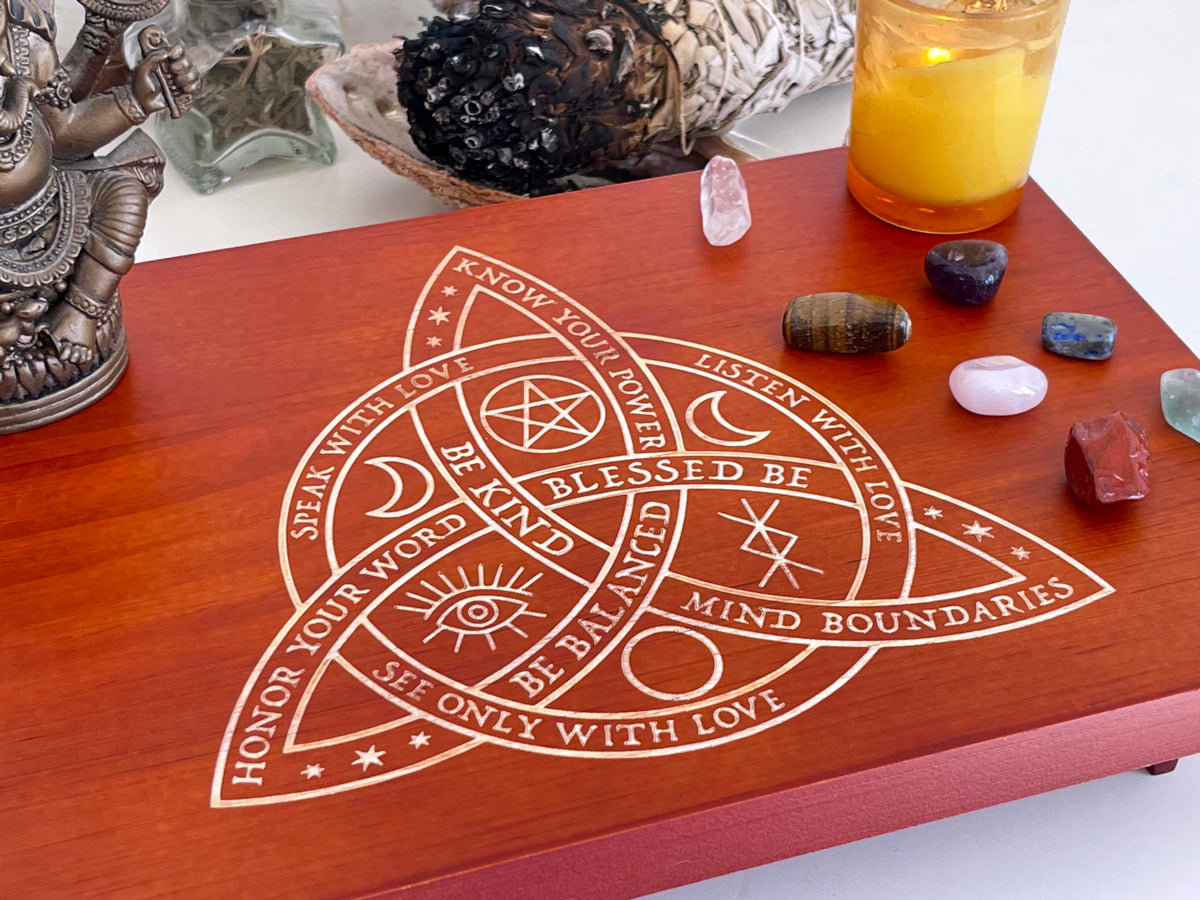 Altar Table Meditation Table (The Celtic Trinity Knot (Triquetra))
