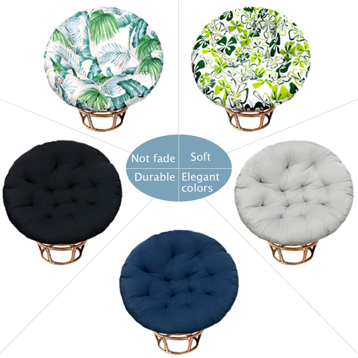 52In Papasan Chair Cushion (Black)