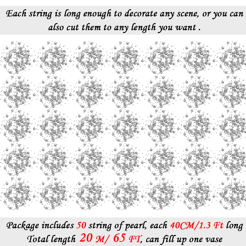 50pcs Pearls String Beads of Pearls (Silver / 10+5mm(50pcs))