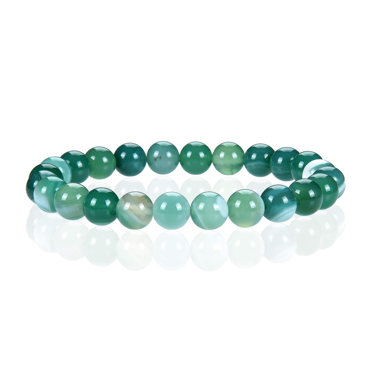 Lace Agate Green Bracelet 8mm Beaded Bracelet (Lace Agate Green / Small)