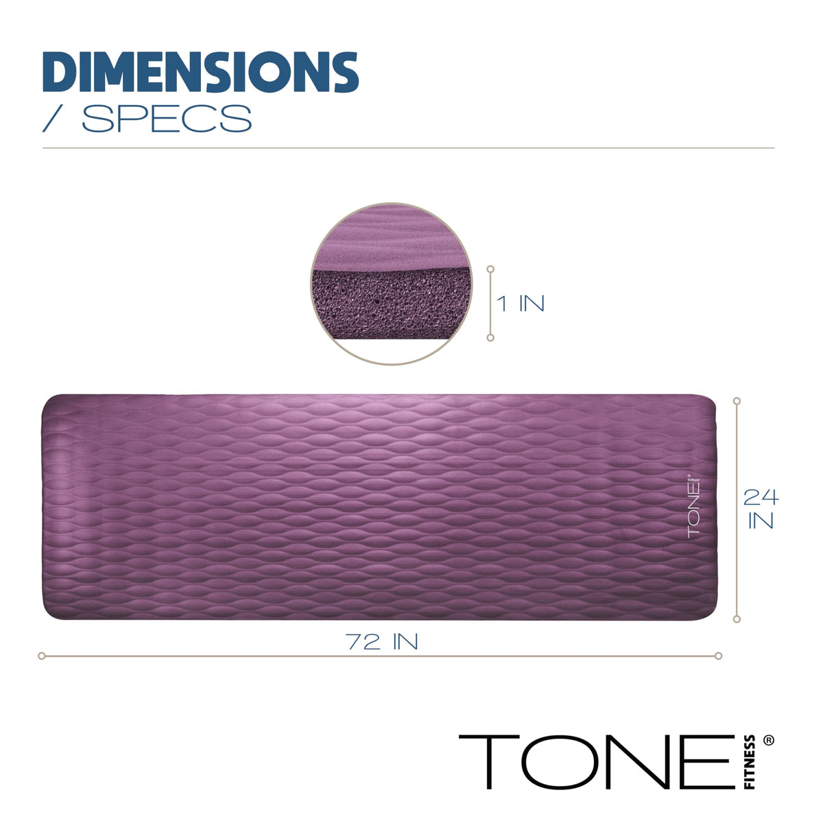 1" Extra Thick Yoga Mat (Mesh / Purple)