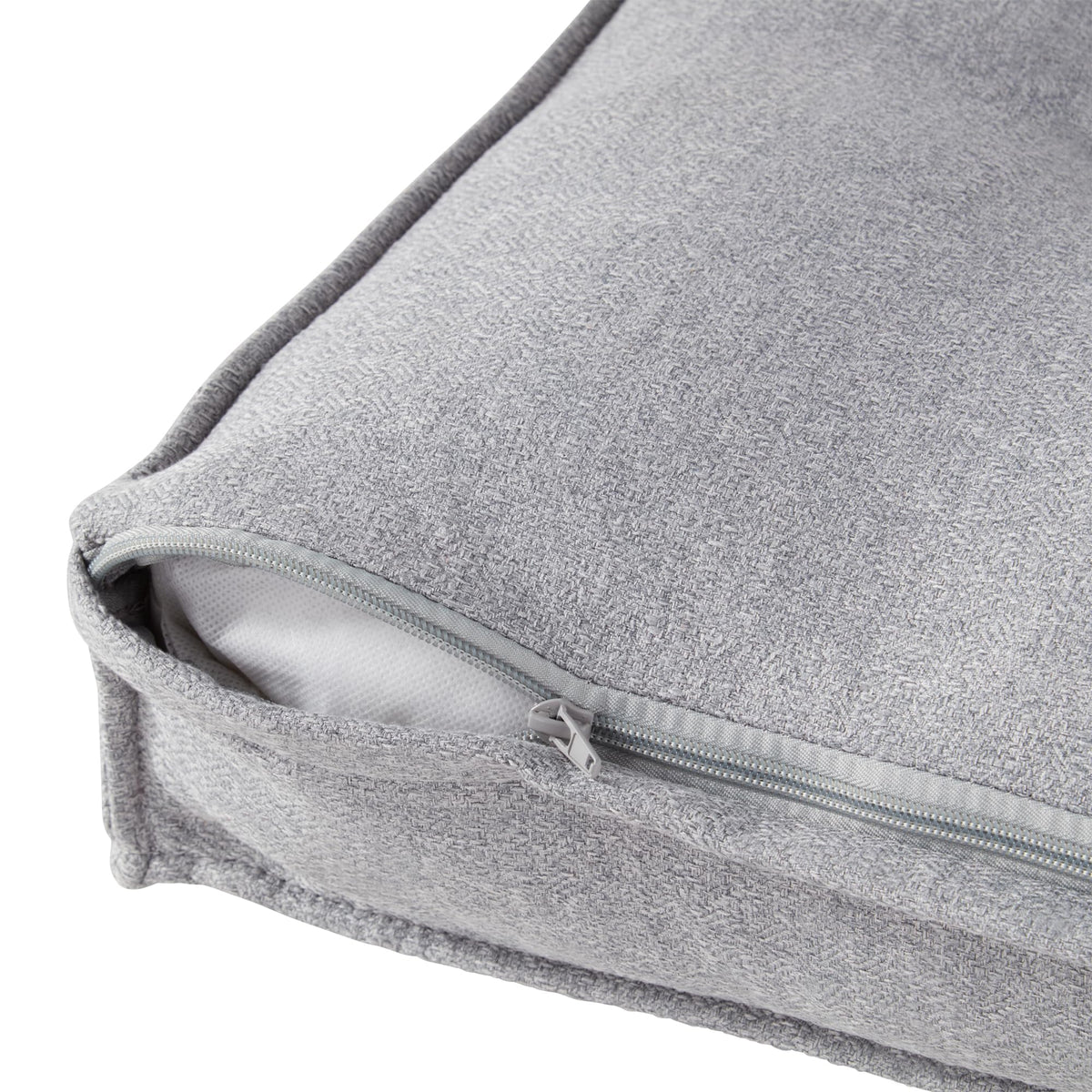 Square Tufted Floor Pillow with Removable Cover (Cement / Large (40"))