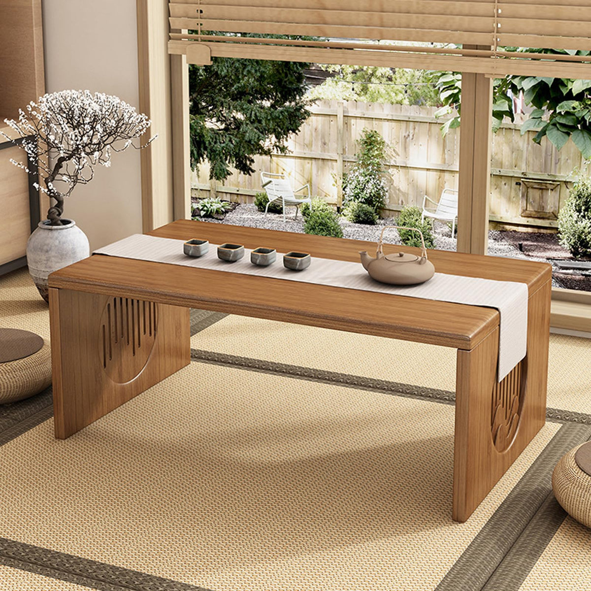 Japanese Folding Coffee Table (Brown / 80CM)
