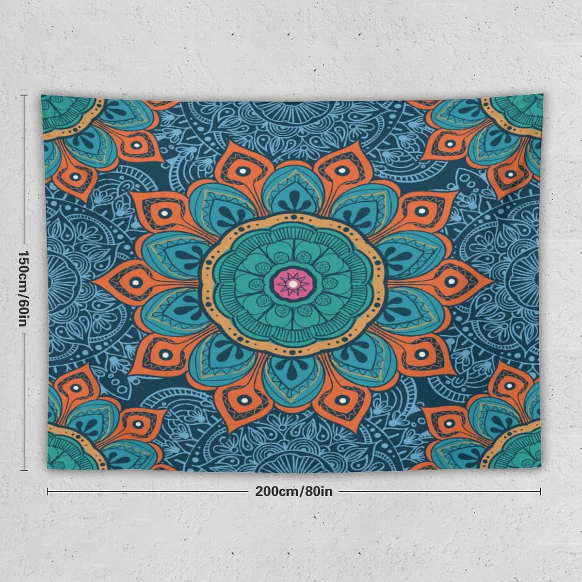 Abstract Mandala Tapestry Wall Hanging Indian Hippie Bohemian Art Floral Texture Pattern Tapestries Home Decor for Living Room Bedroom Kitchen Dorm 60"x80" (60"L x 80"W / Mandala-13)