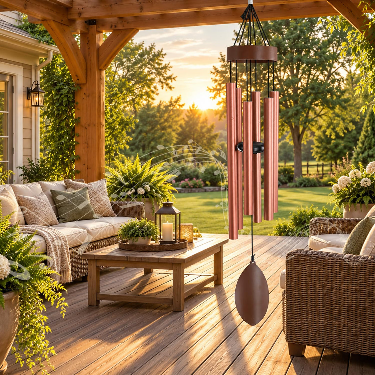 36 Inch Deep Tone Wind Chimes for Outside (36"cp)
