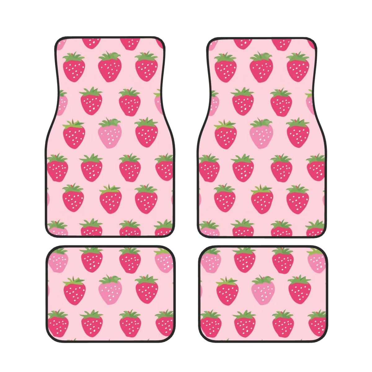 Car Floor Mats Set of 4 Red Strawberry Universal for Car SUV Truck Van Non (Red Strawberry)
