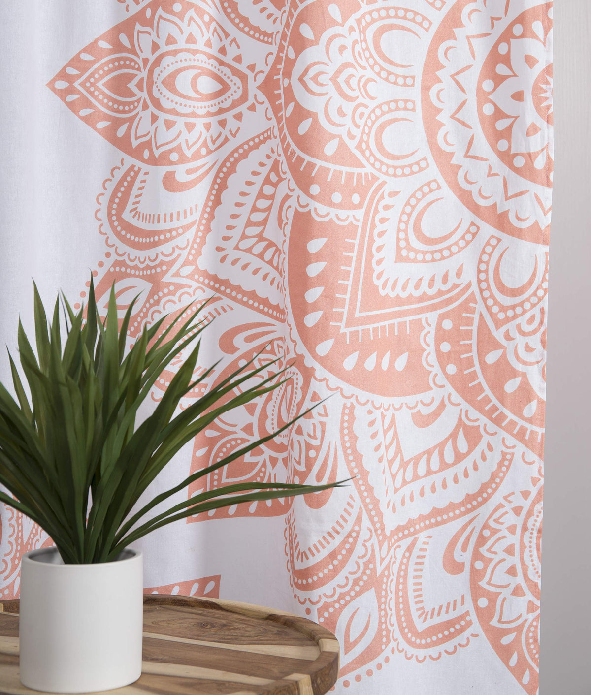 Indian Hippie Bohemian Beautiful Passion Ombre Color Mandala Curtain Panels Rose Gold (38"W x 83"L (Pack of 2) / Rose Gold_f)