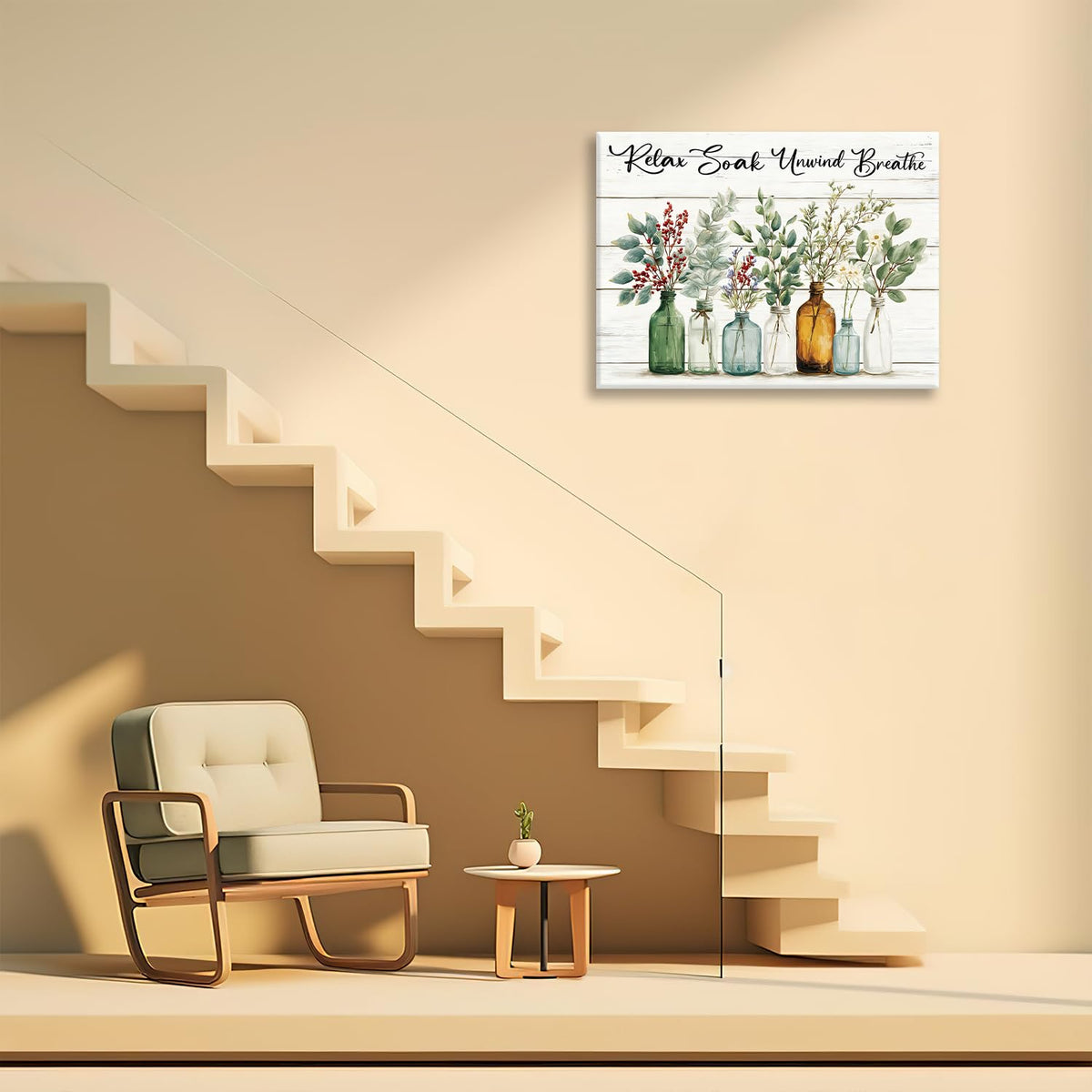 Plant Canvas Wall Art Inspirational Prints Painting Framed ArtWork 16"x24" (Plants / 24"L x 16"W)