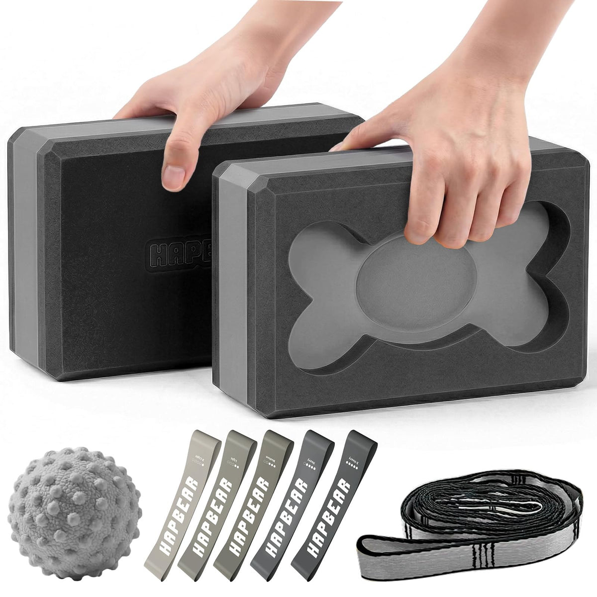 Yoga Blocks 2 Pack (Black/Gray)