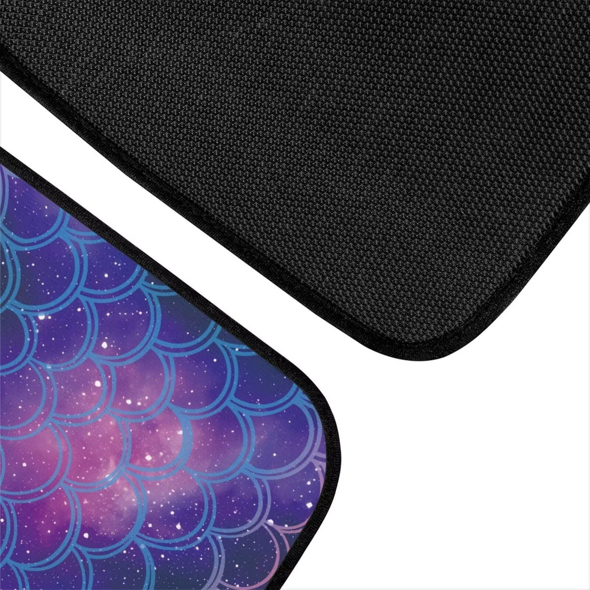 Mermaid Scales Cars Floor Mats Blue Automotive Floor Mats Universal 4 Piece Car Carpet Mat Set Non Slip Rubber Automotive Foot Mat Washable Mermaid Scales Car Accessories (Blue Mermaid Scales)
