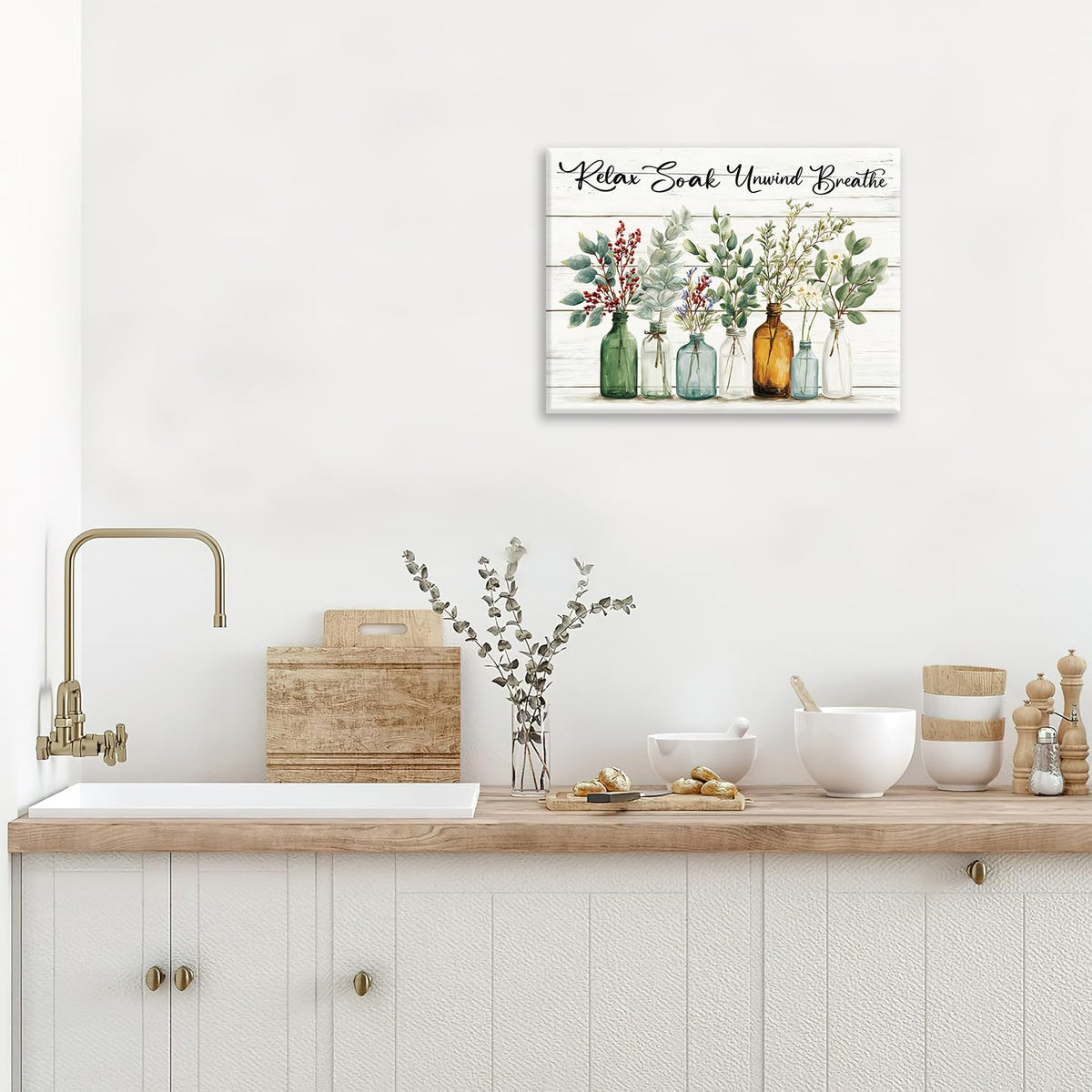 Plant Canvas Wall Art Inspirational Prints Painting Framed ArtWork 12"x16" (Plants / 16"L x 12"W)
