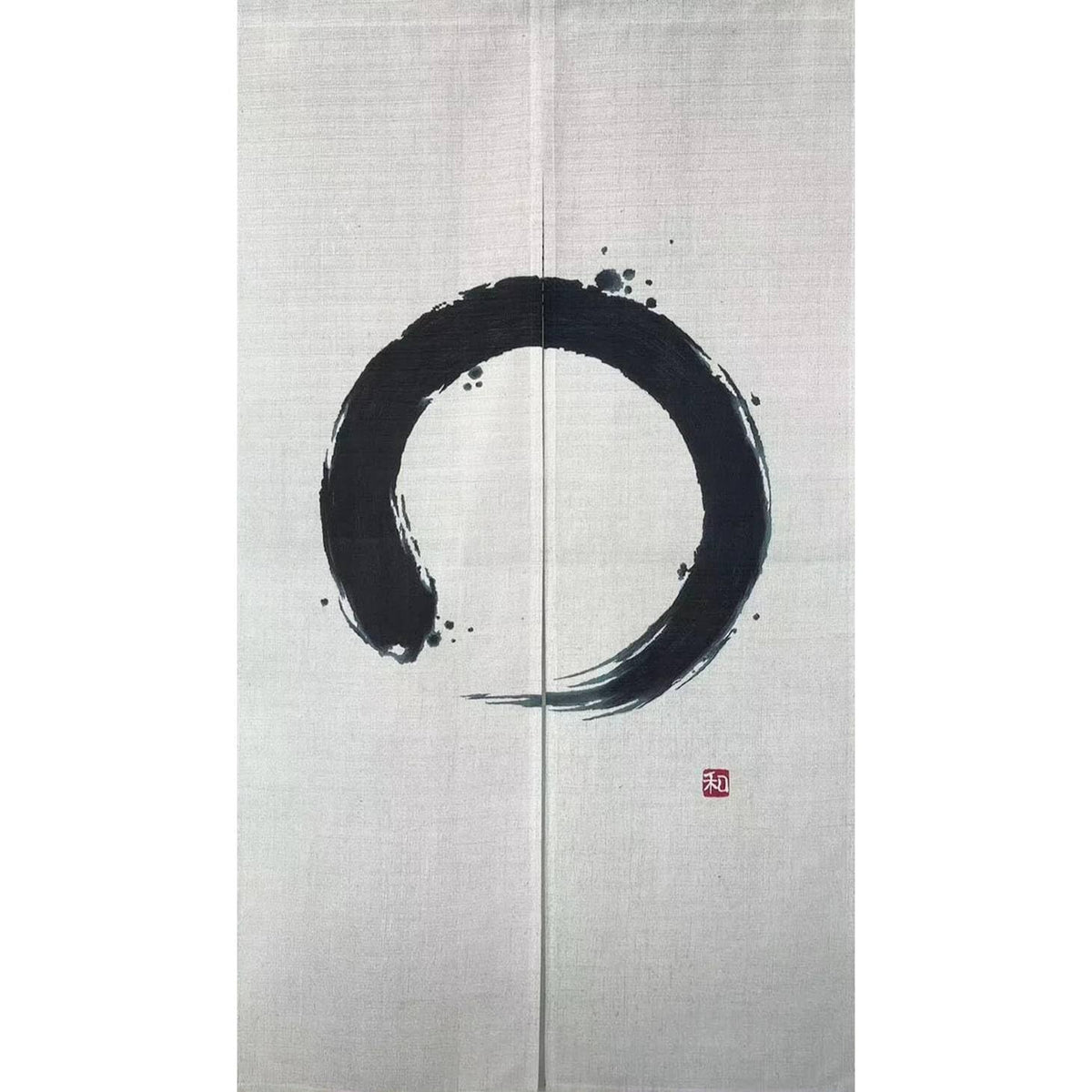 Noren Japanese Doorway Curtain Zen Enso Yoga Feng Shui Asian Tapestry Decorations Room Divider Privacy Anime Curtains Oriental Traditional Chinese (Zen Art Enso Circle / 33.5"W x 67"L (Pack of 1))