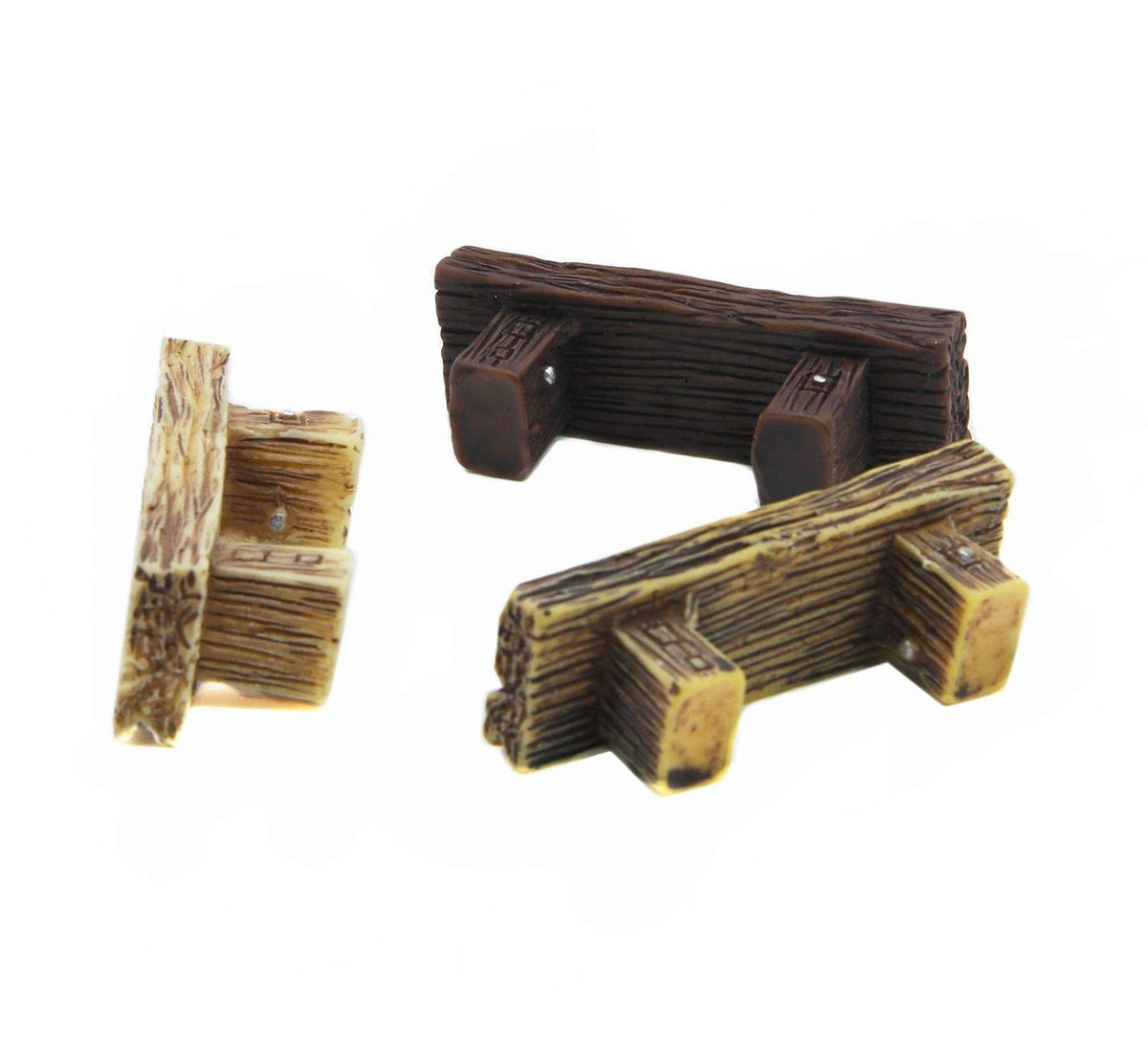 3Pcs Mini Resin Bench Miniature Fairy Garden Bench Dollhouse Accessories Statue DIY Decor Gift (3 Benches)