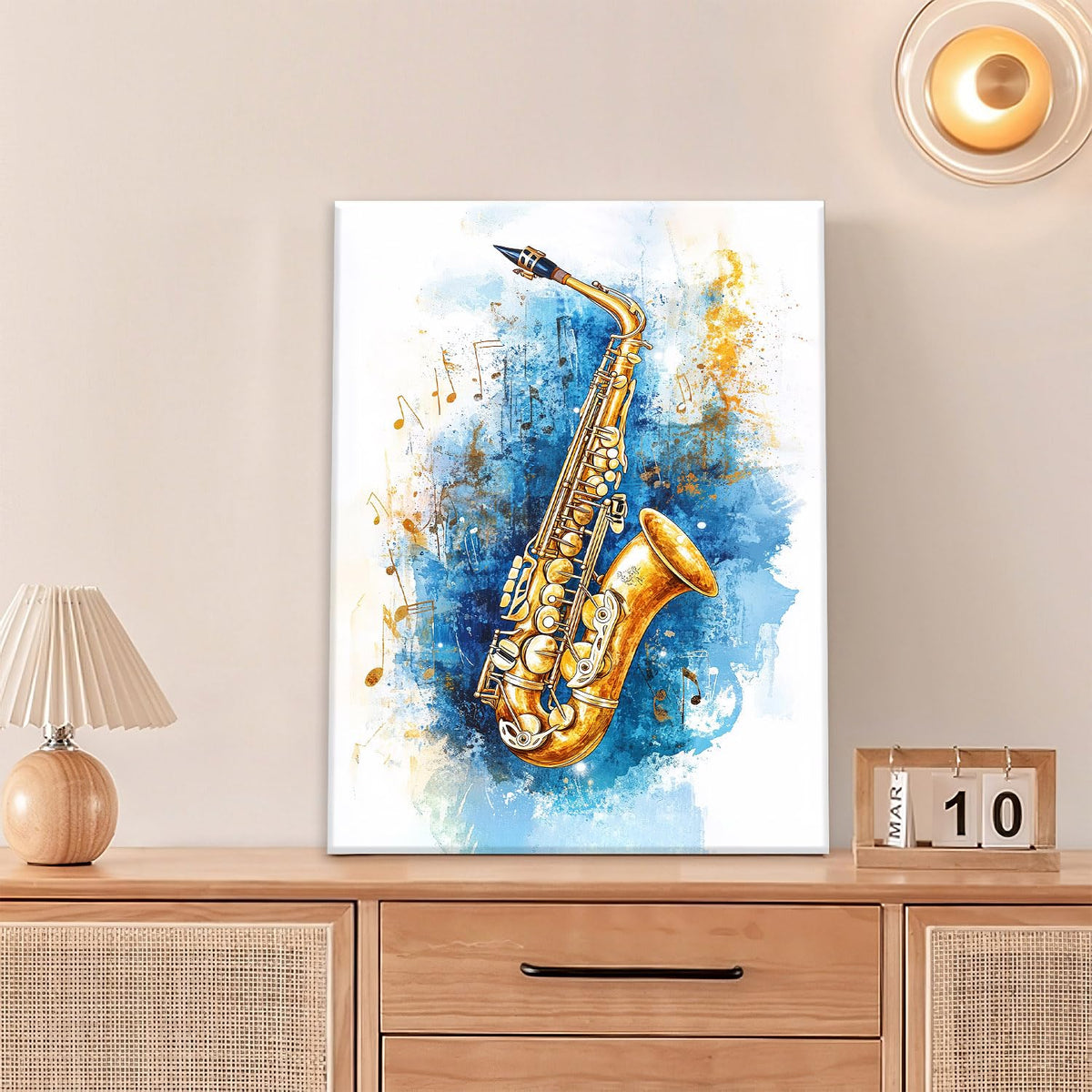 Music Theme Wall Art (16"L x 12"W / Sax)