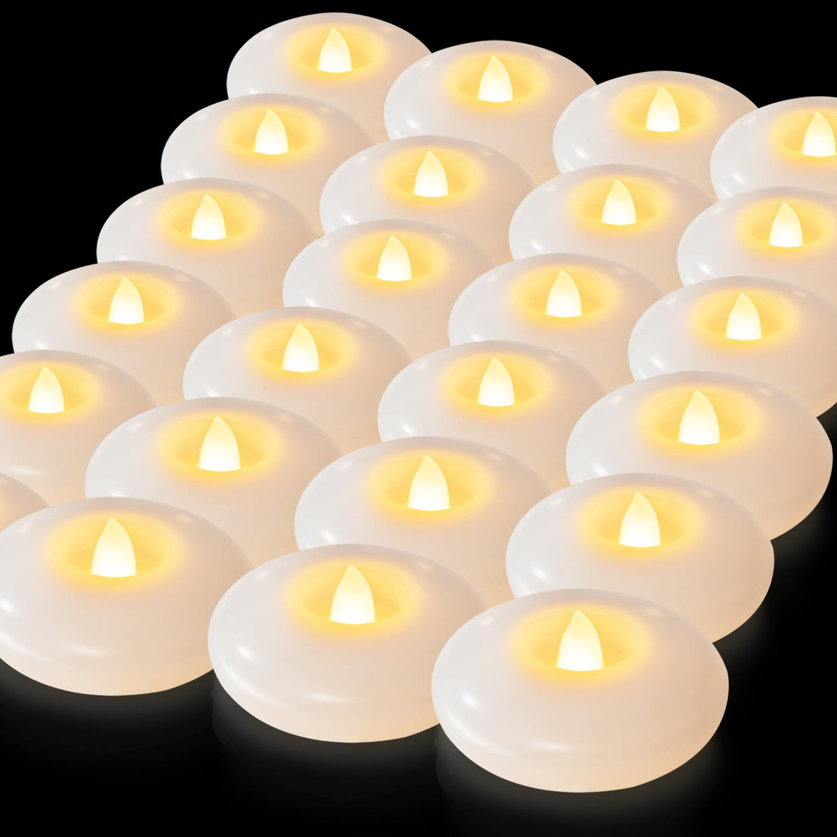 3" Flameless LED Floating Candles (White (24Pack) / 3 inch)