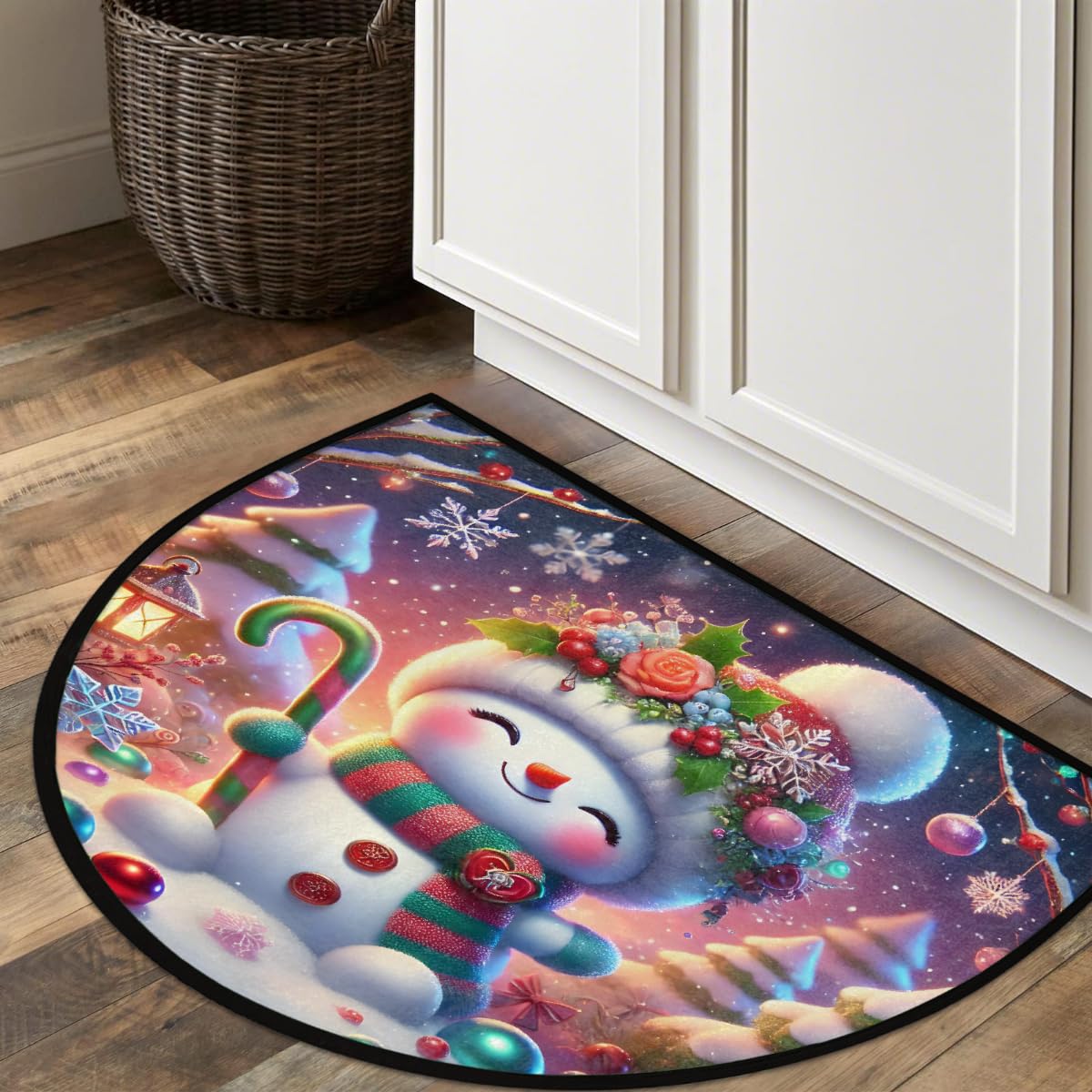 Christmas Half Round Door Mat Outdoor Welcome Entrance Doormat A2 (B-12 Christmas)