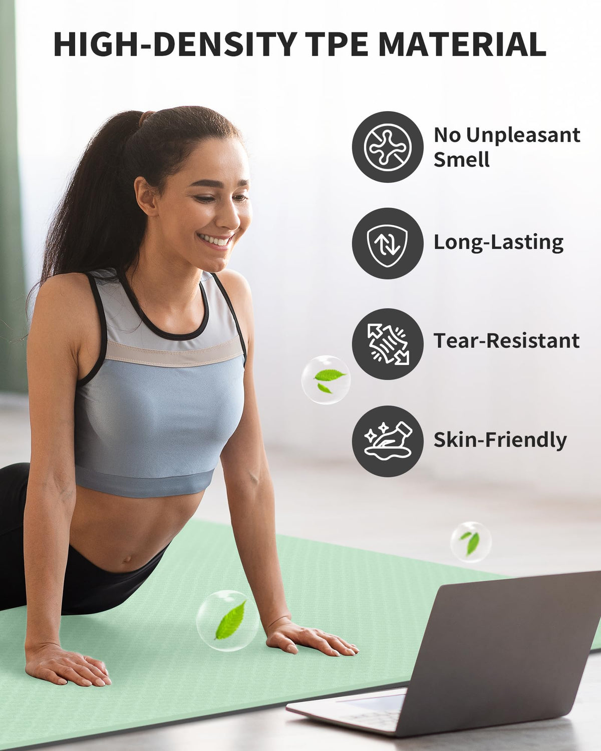 Large Yoga Mat (MINT GREEN / 6mm)