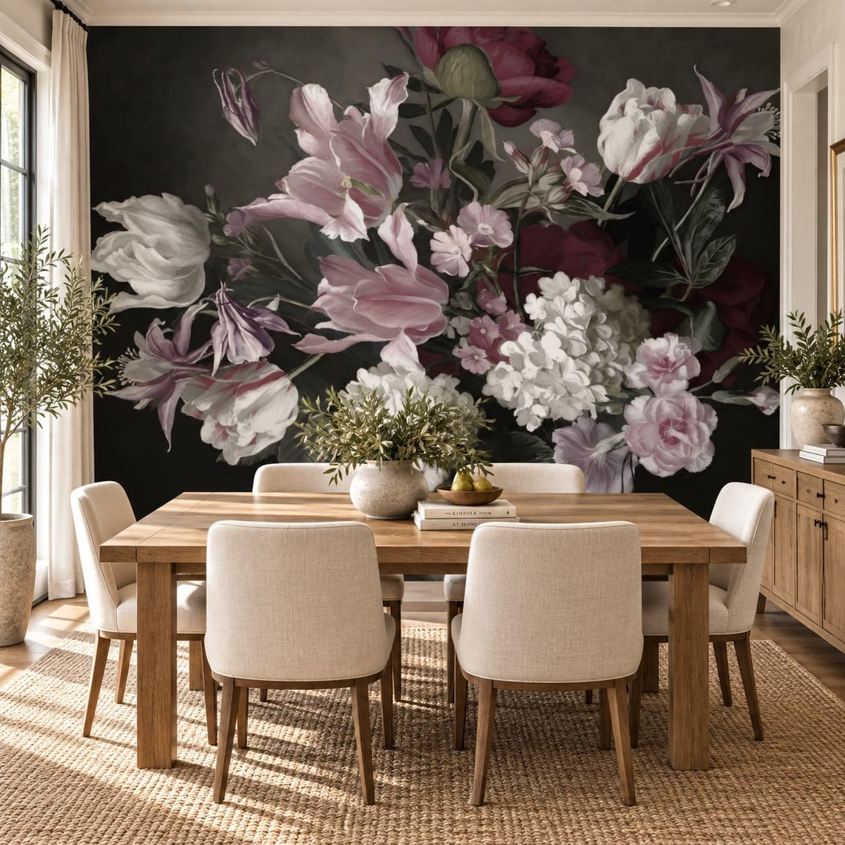 Peel and Stick Wall Mural Wallpaper Floral 157"x108" Decor A17 (A17 / 157" x 108")