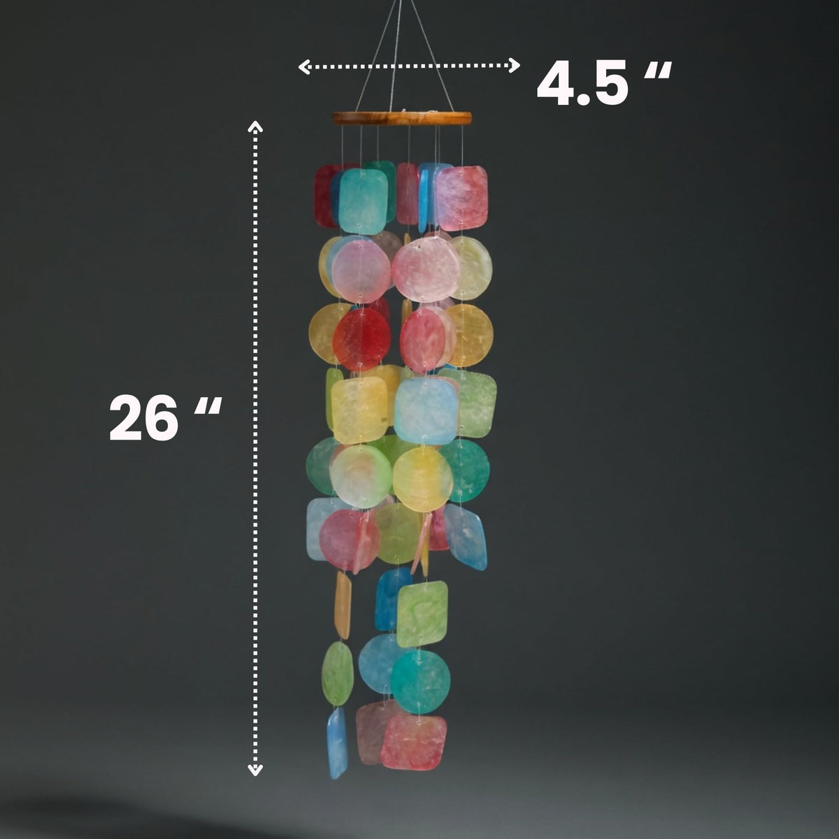 Colorful Wind Chimes. House Decor Wind Chimes for Outside (Rainbow)