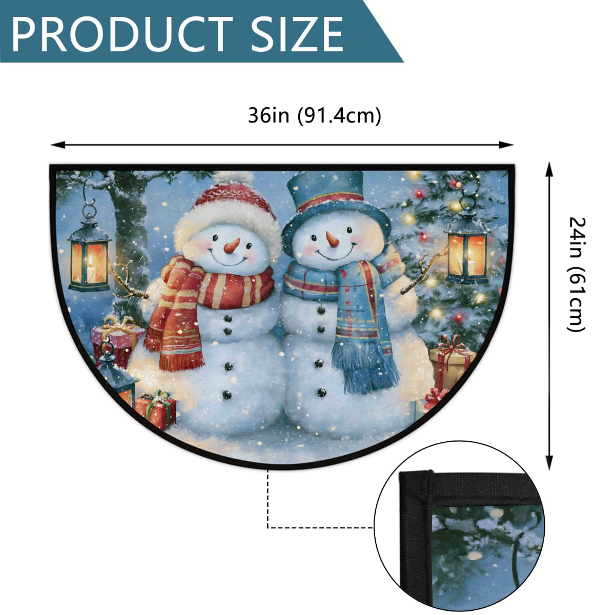 Christmas Half Round Door Mat Outdoor Welcome Entrance Doormat A6 (B-16 Christmas)