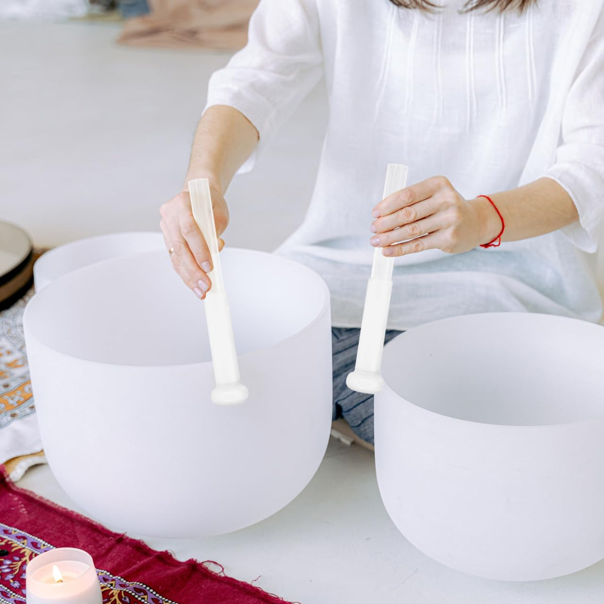 Tibetan Singing Bowl Mallet 3 piece Acrylic Set (22x3.5cmx3pcs / Transparentx3pcs)