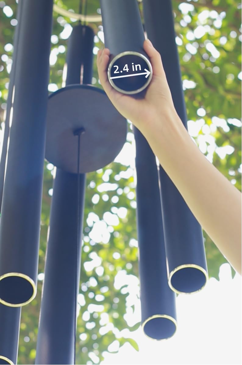 90 Inch Wind Chimes for Outside with Precision Tuned (90“-Black)