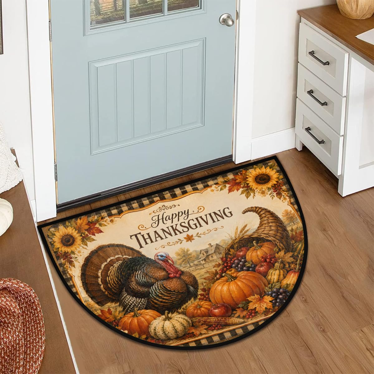 Turkey Half Round Door Mat Semi Circle Rug Half Moon Doormat (B:b-15)