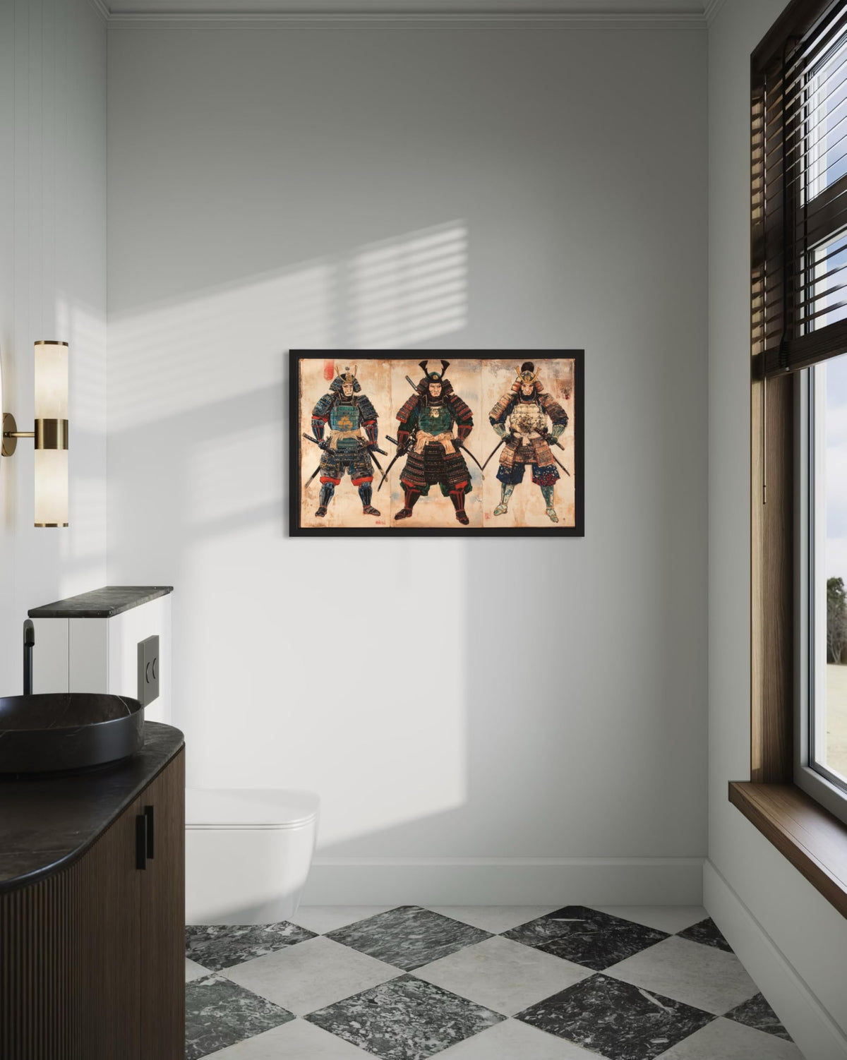 3 Samurai Framed Wall Art Print Poster (3 Samurai / 24"L x 18"W)