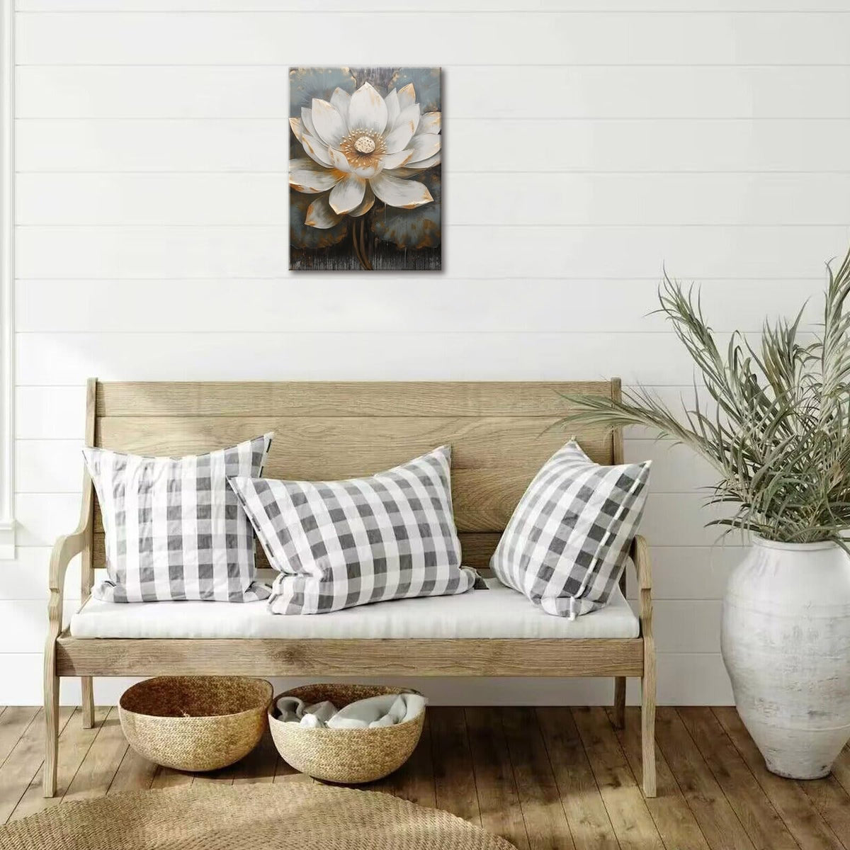 Lotus Wall Art Modern Zen High (36"L x 24"W / Lotus)