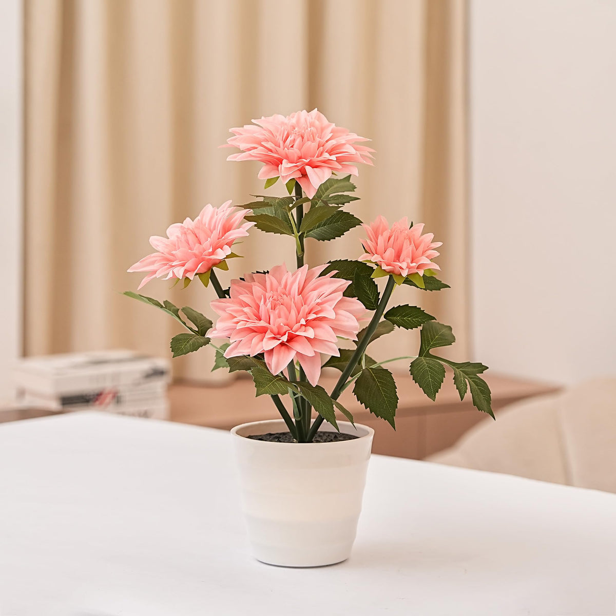 Artificial Pink Dahlia Flower Lamp Light for Bedroom Bar Coffee Shop Wedding Decor (Sunflower-dahlia-pink)