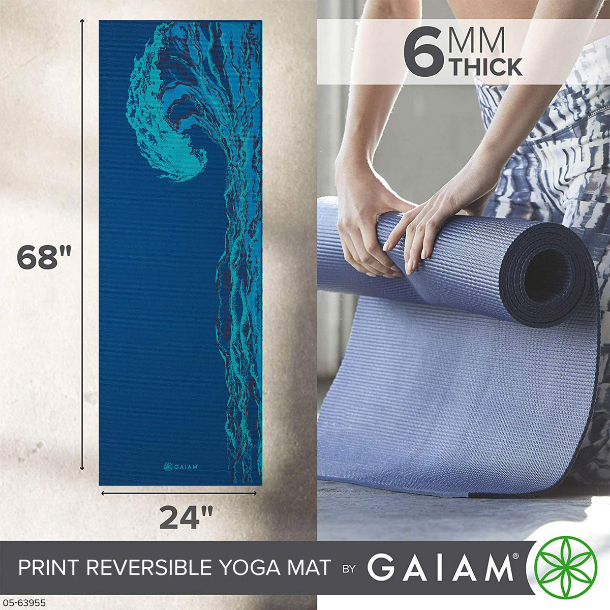Reversible Yoga Mat (Peaceful Waters)