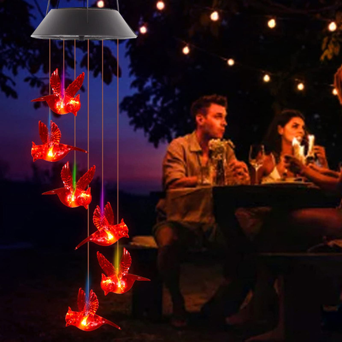Cardinal Solar Wind Chimes for Outside
