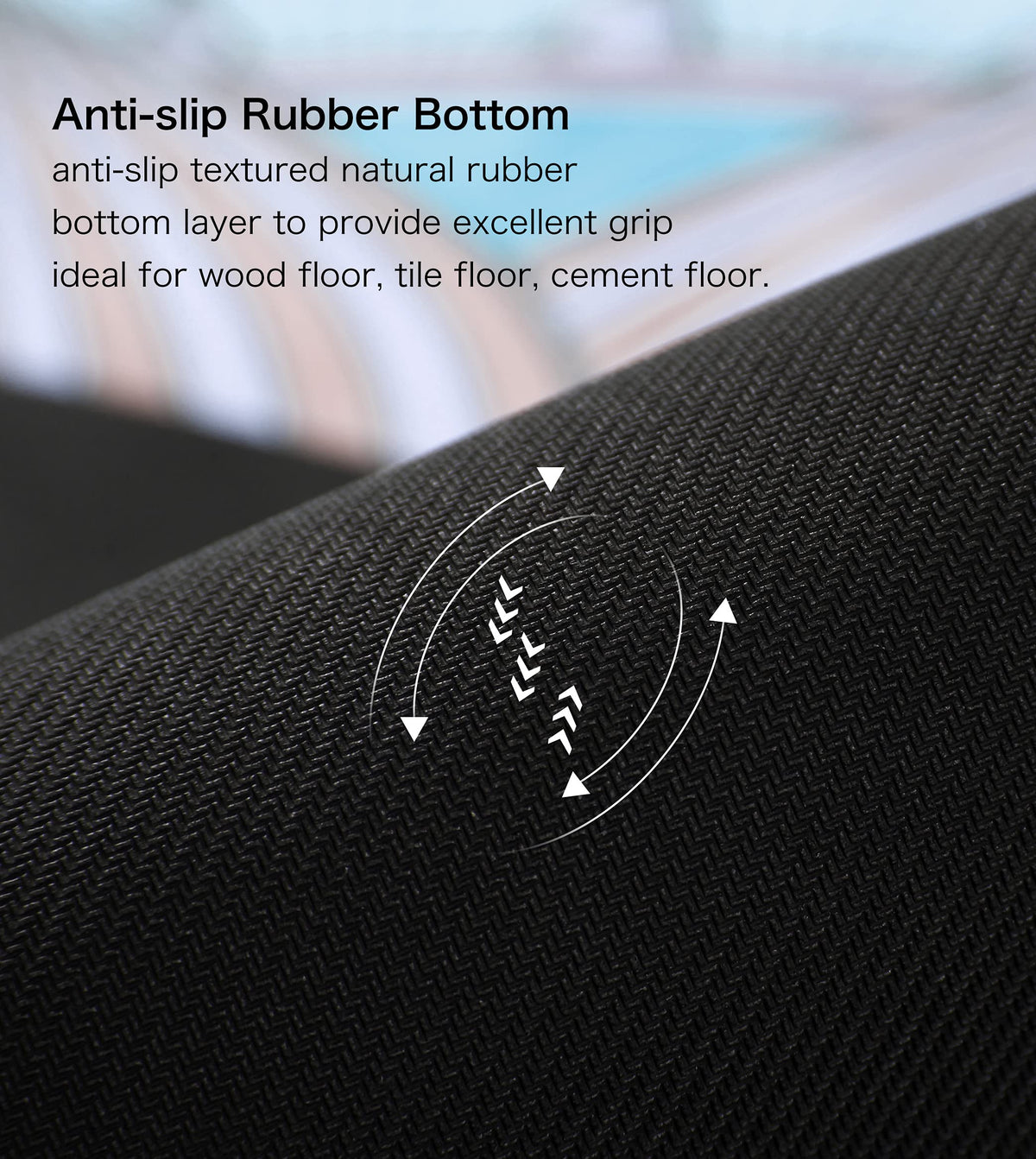 Large Round Yoga Mat 4.6’ x 3.5mm for Exercise Premium Extra Thick (blue blossom)