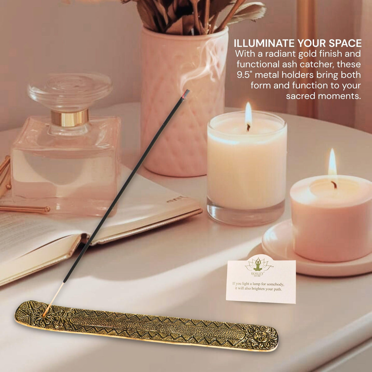 Antique Gold Aluminium Incense Holders. Set of 6 Each 9.5 (Gold / 6 counts)