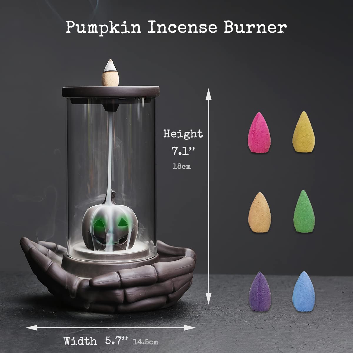 Pumpkin Incense Burner Holder (Pumpkin Led Black)