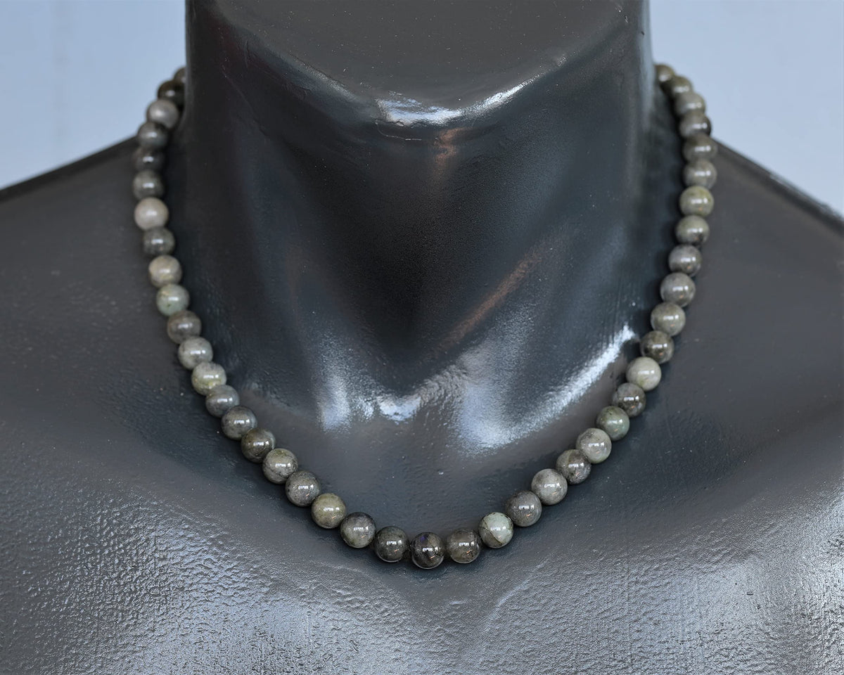 Natural Labradorite Beaded Choker Necklace (Labradorite / 36 Inches)