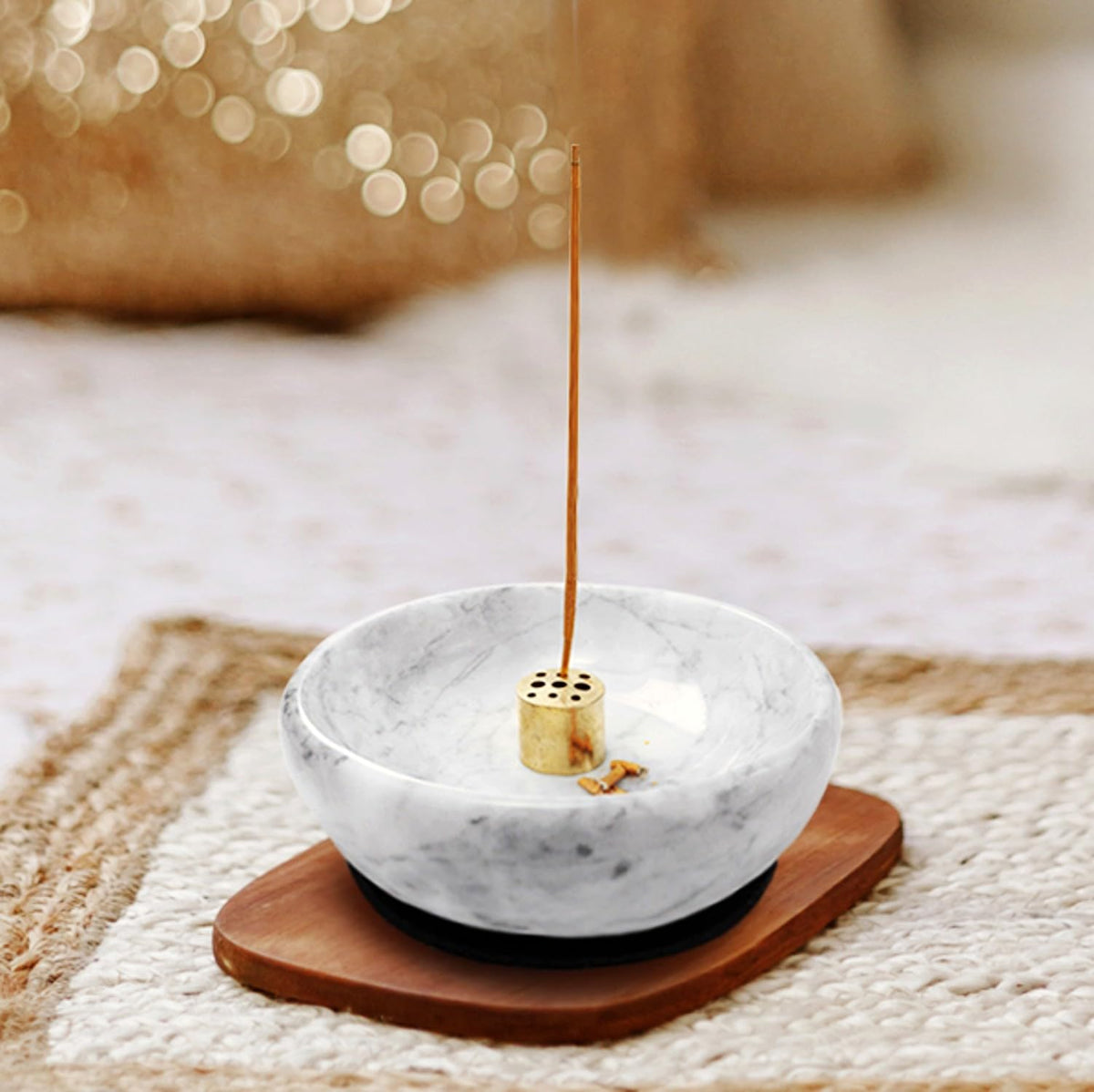 Natural Marble Incense Burner (Gray / Medium)