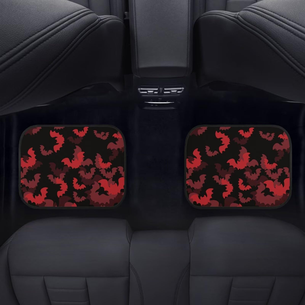 Halloween Bat Car Floor Mats Red Automotive Floor Mats Rubber Cars Foot Mat Full Set 4 Piece Auto Carpet Mat Protector Universal Hallowenn Car Accessories (Red Halloween Bat)