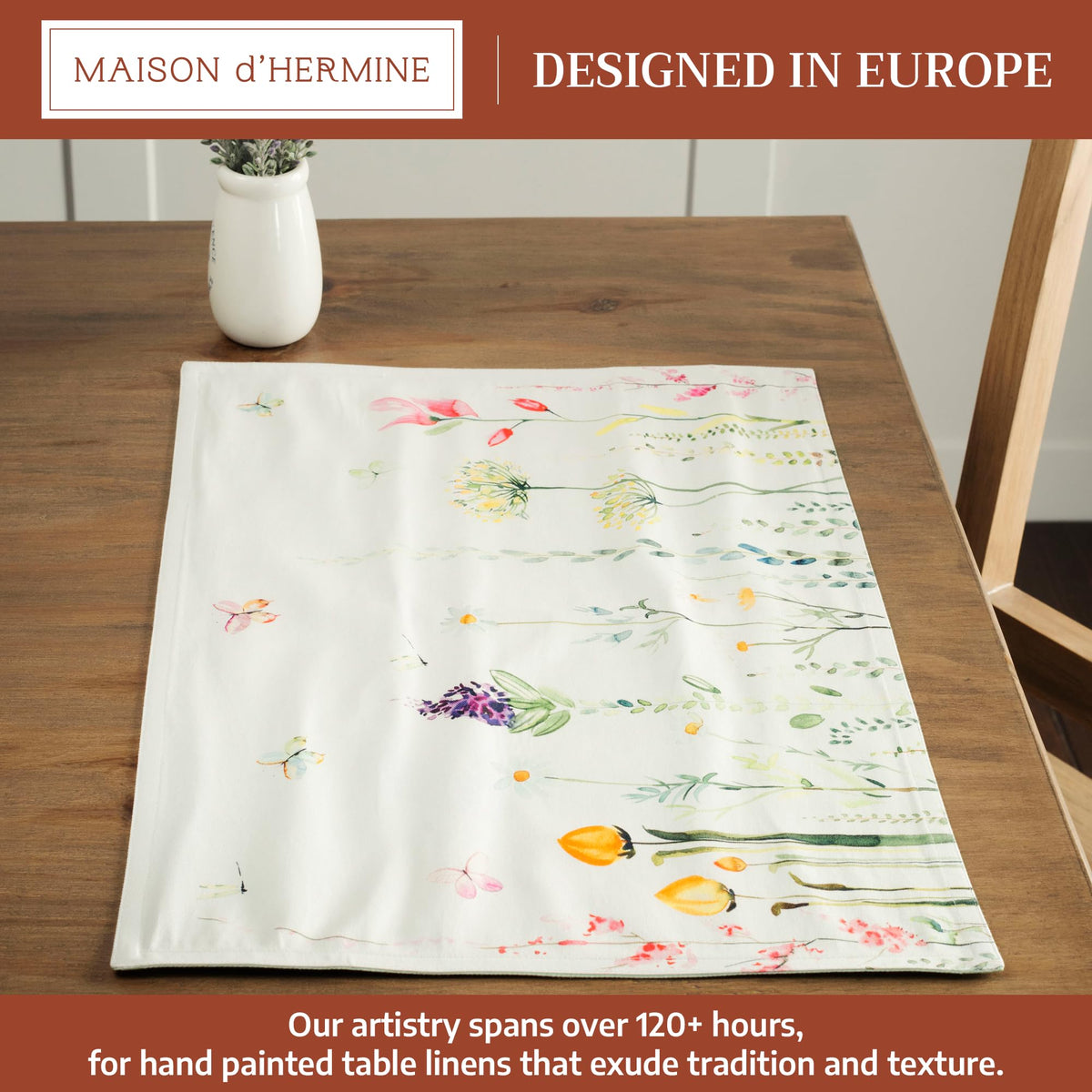 Placemats Set of 4 Reusable 100% Cotton (040 - Botanical Fresh / 13" X 19" (Pack of 4))