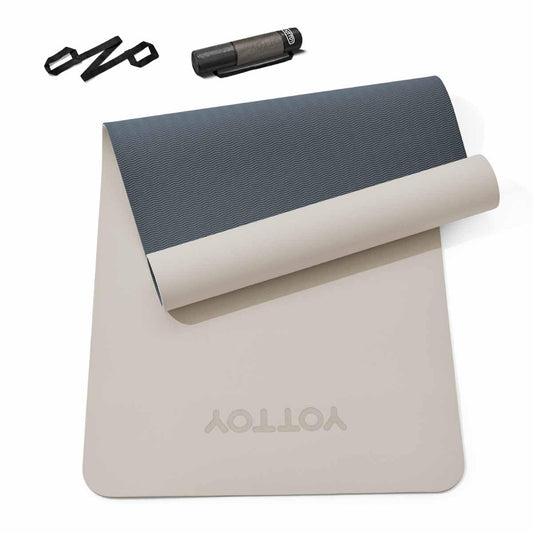Yoga Mat, Non-Slip TPE Exercise Mat (1/4 Inch) for Pilates, Fitness & Barefoot Workouts, Home Gym Studio with Strap & Bag (White, 24 * 0.24 Inches) (White / 24 x 0.24 Inches)