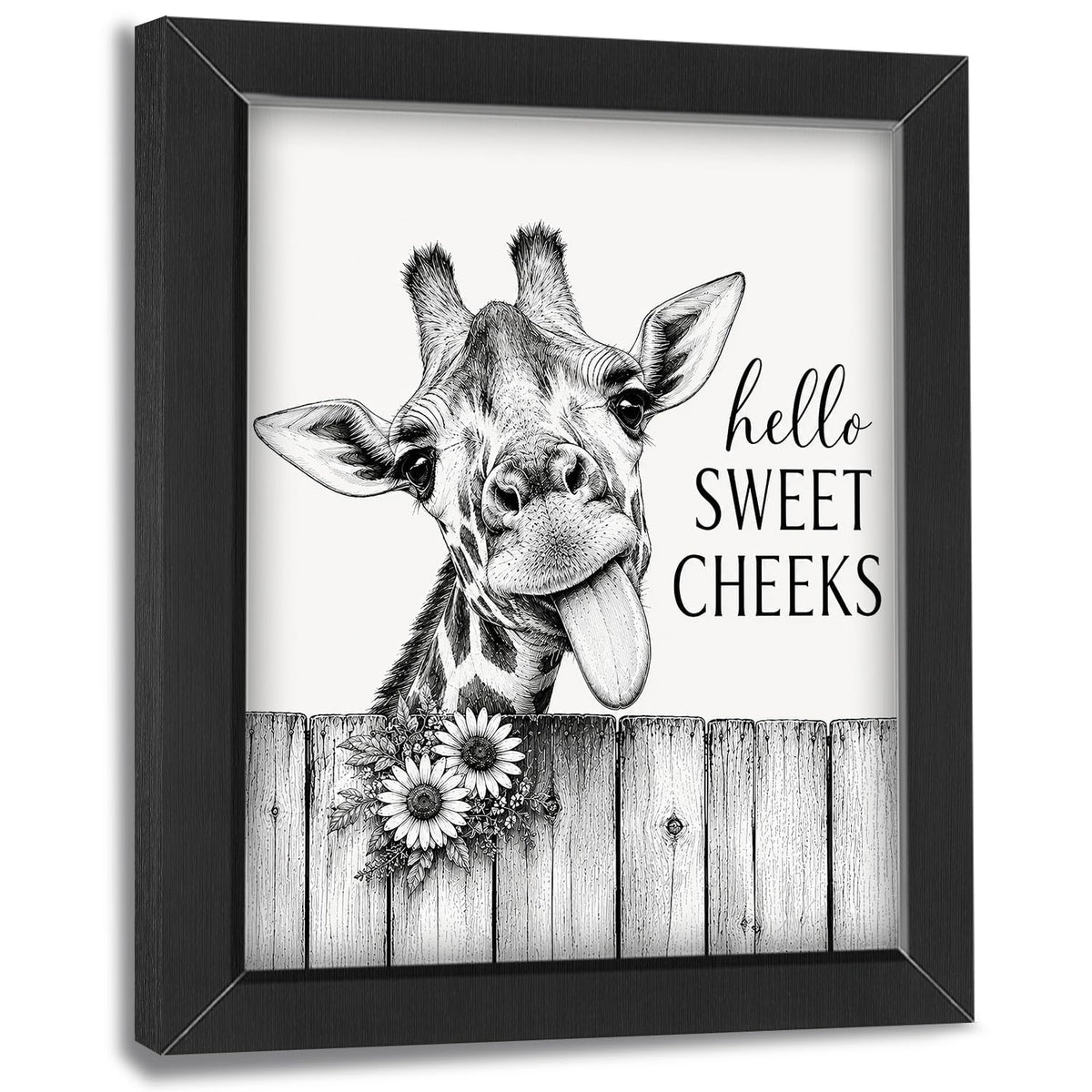 Funny Bathroom Wall Art Framed Giraffe Bathroom Decor (Framed Bathroom Art 1 / 10"L x 8"W)