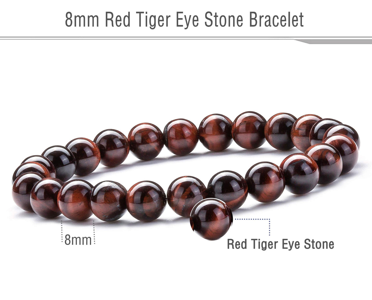 Men Women 8mm Natural Stone Lava Rock Diffuser Bracelet (Set 6)