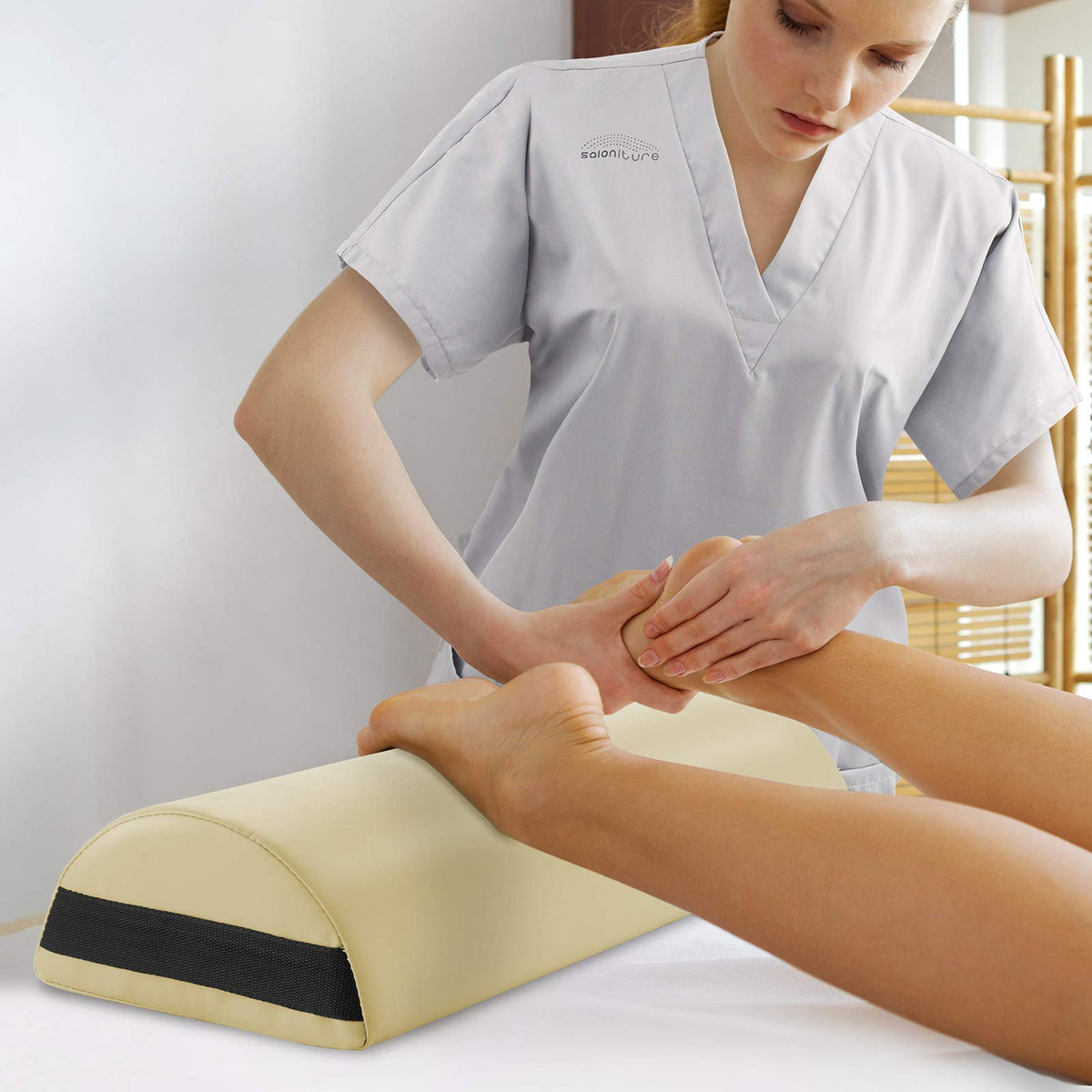 Jumbo Half Round Massage Table Bolster Under (Cream)