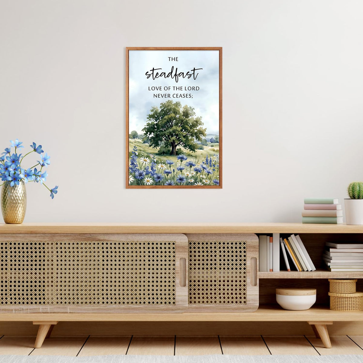 Framed Christian Bible Verse Wall Art (Scripture a / 24"L x 36"W)