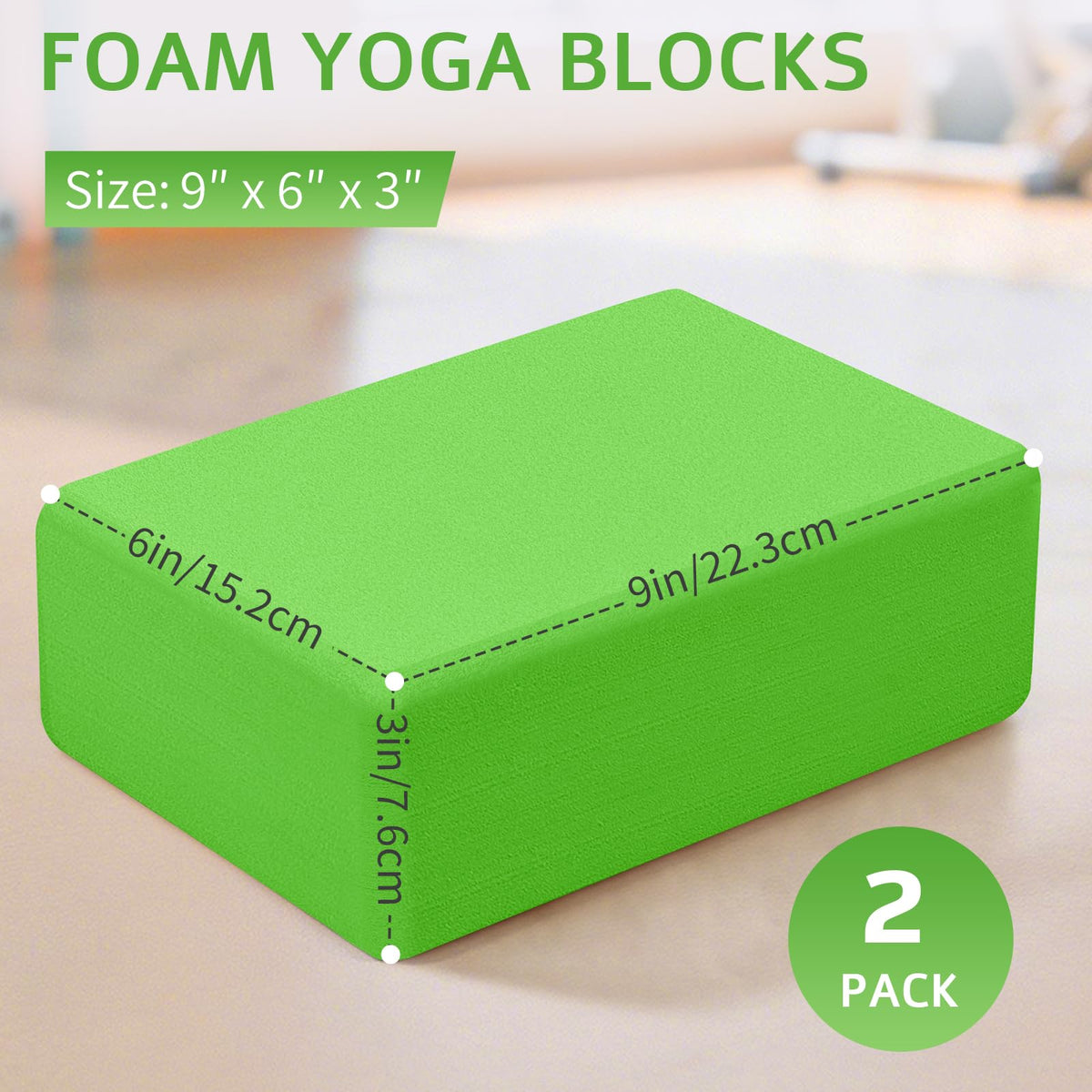 2 Pack Yoga Blocks (2PACK-Green)