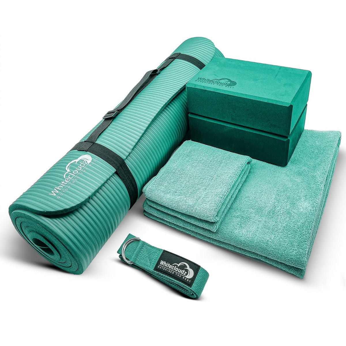 7 Pc Yoga Mat Set (Green)