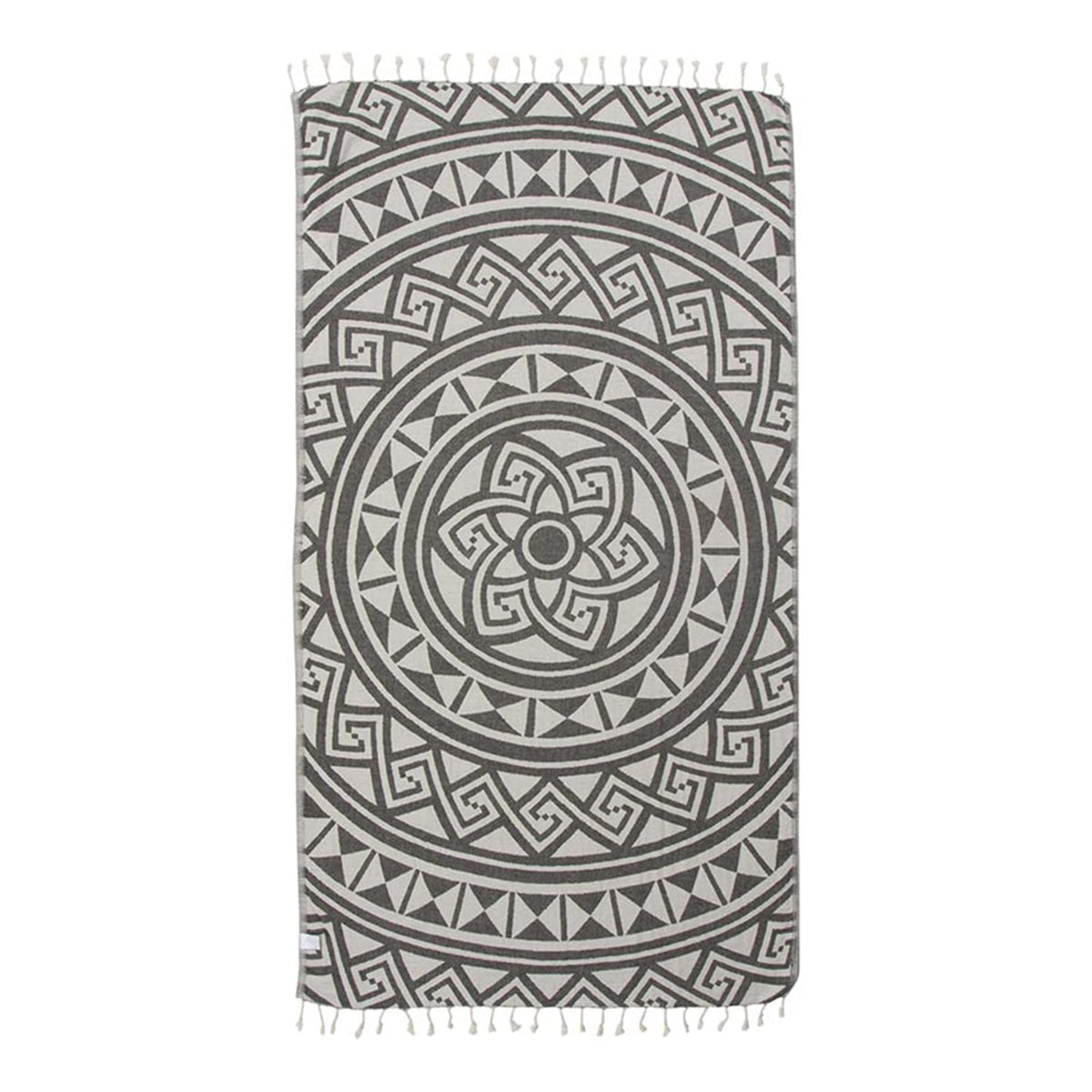 Turkish Beach Towel (Mandala (Dark Grey) / Regular)